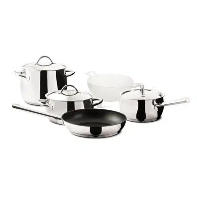 Mepra 1950 Kitchen Set With Frying Pan - 7 Pieces - Stainless Steel In Silver