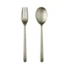 Mepra 2 Piece Brushed Gold Serving Set In Silver