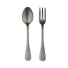 Mepra 2 Piece Textured Silver Serving Set In Gray