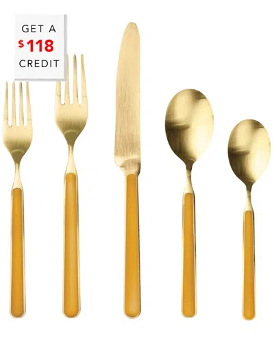 Mepra 20pc Fantasia Ice Flatware Set With $118 Credit In Gold