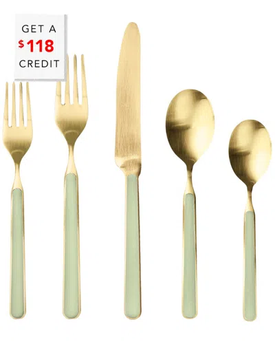 Mepra 20pc Fantasia Ice Flatware Set With $118 Credit In Gold