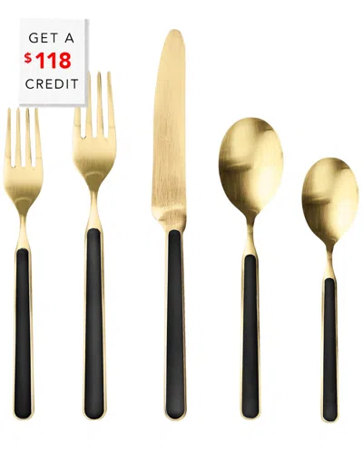 Mepra 20pc Fantasia Ice Flatware Set With $118 Credit In Gold