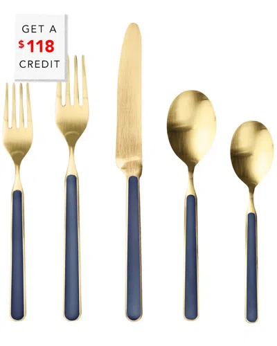 Mepra 20pc Fantasia Ice Flatware Set With $118 Credit In Blue