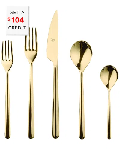 Mepra 20pc Flatware Set With $104 Credit In Gold