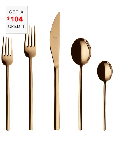 Mepra 20pc Flatware Set With $104 Credit In Gold