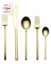 Mepra 20pc Flatware Set With $104 Credit In Gold