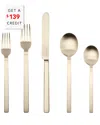 Mepra Stile Ice Oro Nero 5-piece Flatware Set In Gold