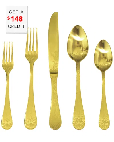 Mepra 20pc Flatware Set With $148 Credit In Gold
