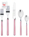 Mepra 20pc Flatware Set With $50 Credit In Pink
