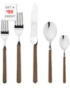 Mepra 20pc Flatware Set With $50 Credit In Burgundy