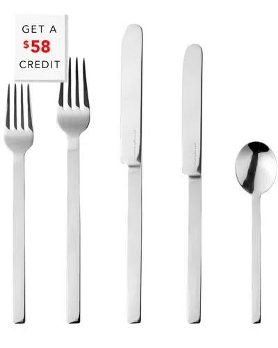 Mepra 20pc Flatware Set With $58 Credit In Silver