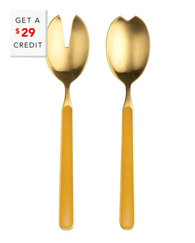 Mepra 2pc Fantasia Ice Salad Serving Set With $29 Credit In Yellow
