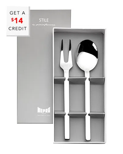 Mepra 2pc Serving Set With $14 Credit In Silver