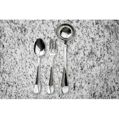 Mepra 3 Pcs Serving Set (fork Spoon And Ladle) Brescia Stainless Steel