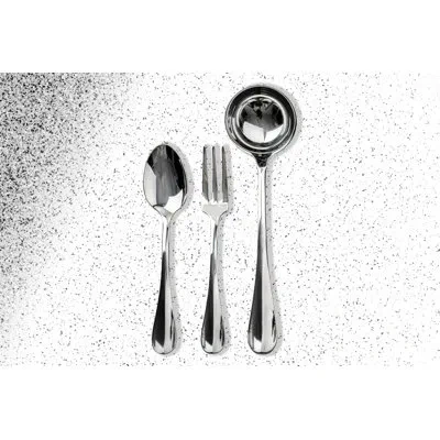 Mepra 3 Pcs Serving Set (fork Spoon And Ladle) Roma Stainless Steel