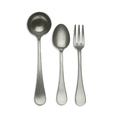 Mepra Vintage 3-piece Serving Utensil Set In Champagne