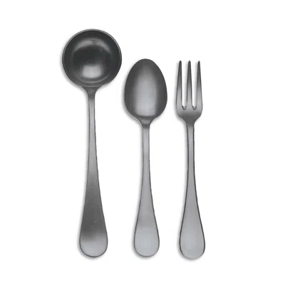 Mepra Vintage 3-piece Serving Utensil Set In Black