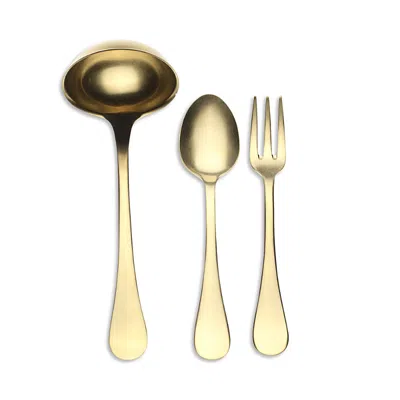 Mepra Vintage Oro 3-piece Serving Set In Gold
