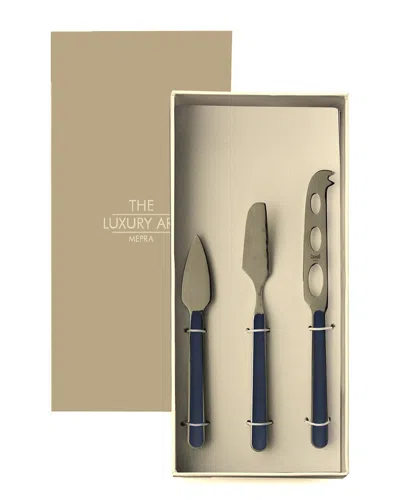 Mepra 3pc Fantasia Cheese Knives In Blue