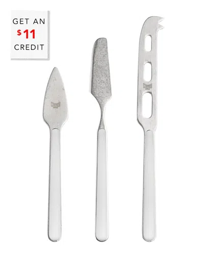 Mepra 3pc Fantasia Cheese Knives With $11 Credit In White