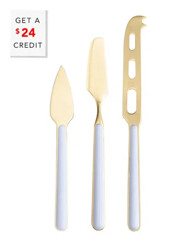 Mepra 3pc Fantasia Cheese Knives With $24 Credit In Gold