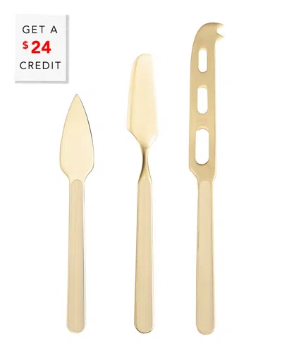 Mepra 3pc Fantasia Cheese Knives With $24 Credit In Gold