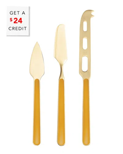 Mepra 3pc Fantasia Cheese Knives With $24 Credit In Yellow