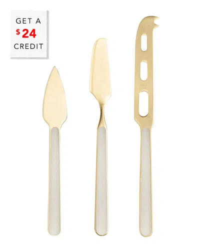 Mepra 3pc Fantasia Cheese Knives With $24 Credit In Gold
