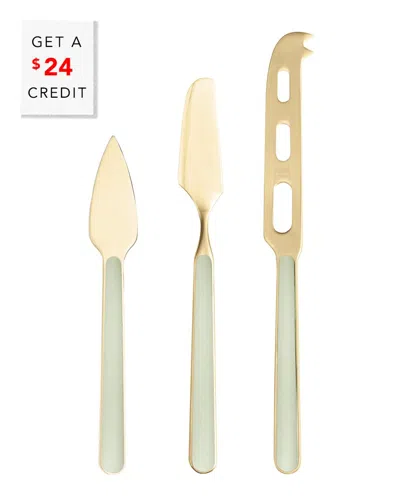 Mepra 3pc Fantasia Cheese Knives With $24 Credit In Green