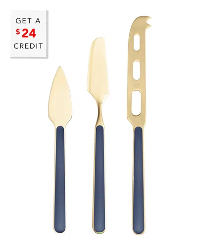 Mepra 3pc Fantasia Cheese Knives With $24 Credit In Blue