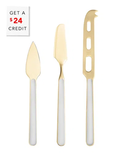 Mepra 3pc Fantasia Cheese Knives With $24 Credit In Gold