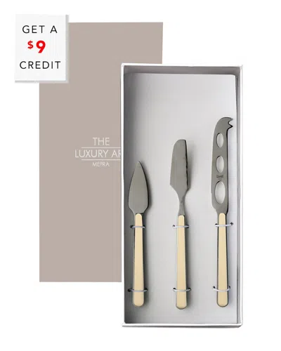 Mepra 3pc Fantasia Cheese Knives With $9 Credit In Neutral