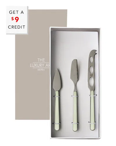 Mepra 3pc Fantasia Cheese Knives With $9 Credit In Green