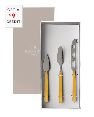 Mepra 3pc Fantasia Cheese Knives With $9 Credit In Yellow