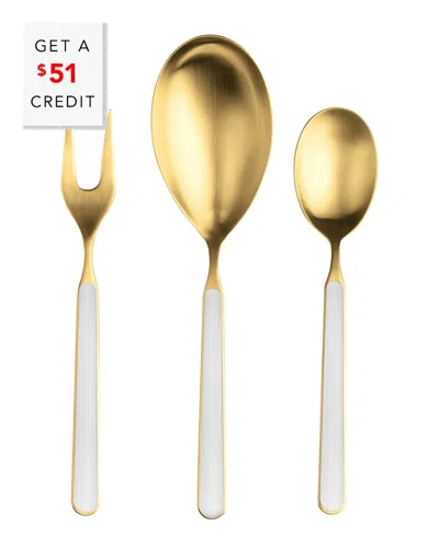 Mepra 3pc Fantasia Ice Serving Set With $51 Credit In Gold