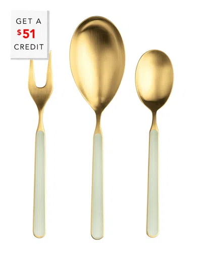 Mepra 3pc Fantasia Ice Serving Set With $51 Credit In Gold