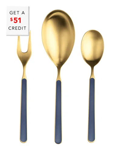 Mepra 3pc Fantasia Ice Serving Set With $51 Credit In Gold