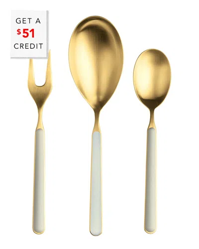 Mepra 3pc Fantasia Ice Serving Set With $51 Credit In Gold
