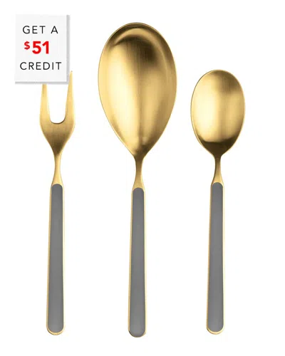 Mepra 3pc Fantasia Ice Serving Set With $51 Credit In Gold