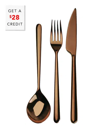 Mepra 3pc Flatware Set With $28 Credit In Gold