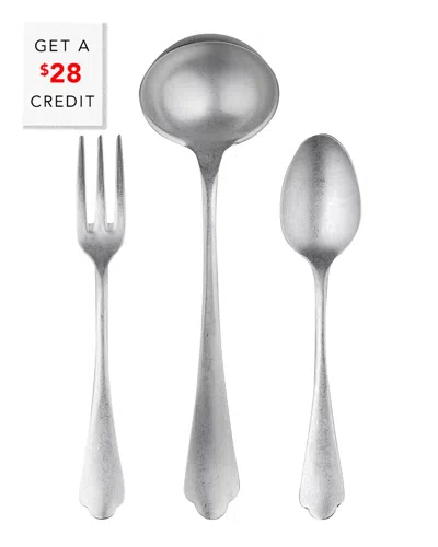 Mepra 3pc Serving Set With $28 Credit In Silver