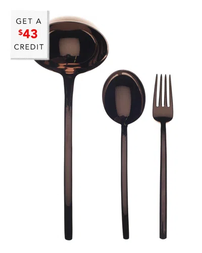 Mepra 3pc Serving Set With $43 Credit In Brown