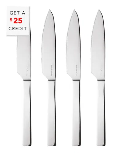 Mepra 4pc Stile Steak Knives Set With $25 Credit In Silver