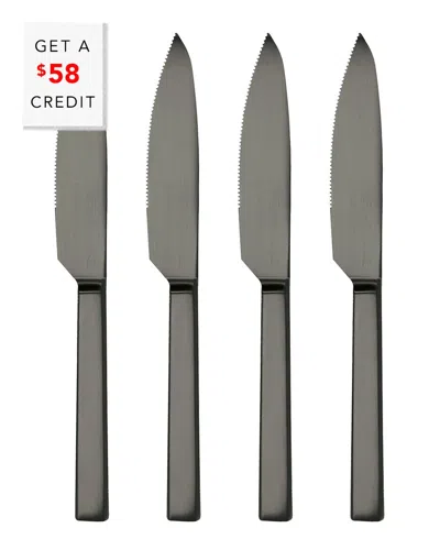 Mepra 4pc Stile Steak Knives Set With $58 Credit In Gray