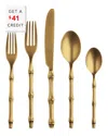 Mepra 5pc  Bali Flatware  Set In Gold