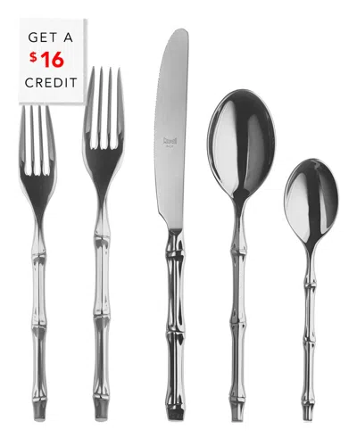 Mepra 5pc Bali Flatware Set With $16 Credit In Silver