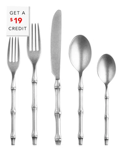 Mepra 5pc Bali Flatware Set With $19 Credit In Silver