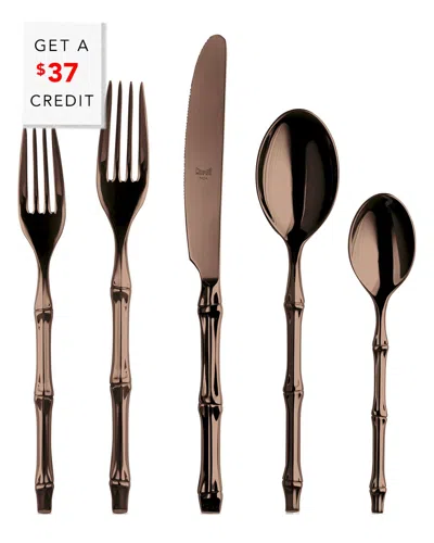 Mepra 5pc Bali Flatware Set With $37 Credit In Brown