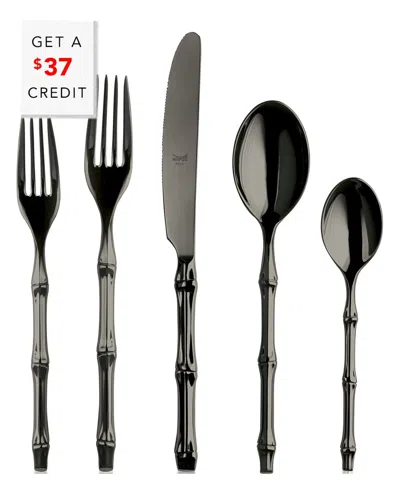 Mepra 5pc Bali Flatware Set With $37 Credit In Black