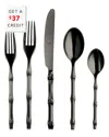 Mepra Bali Black Gold Mirror 5-piece Flatware Place Setting In Black